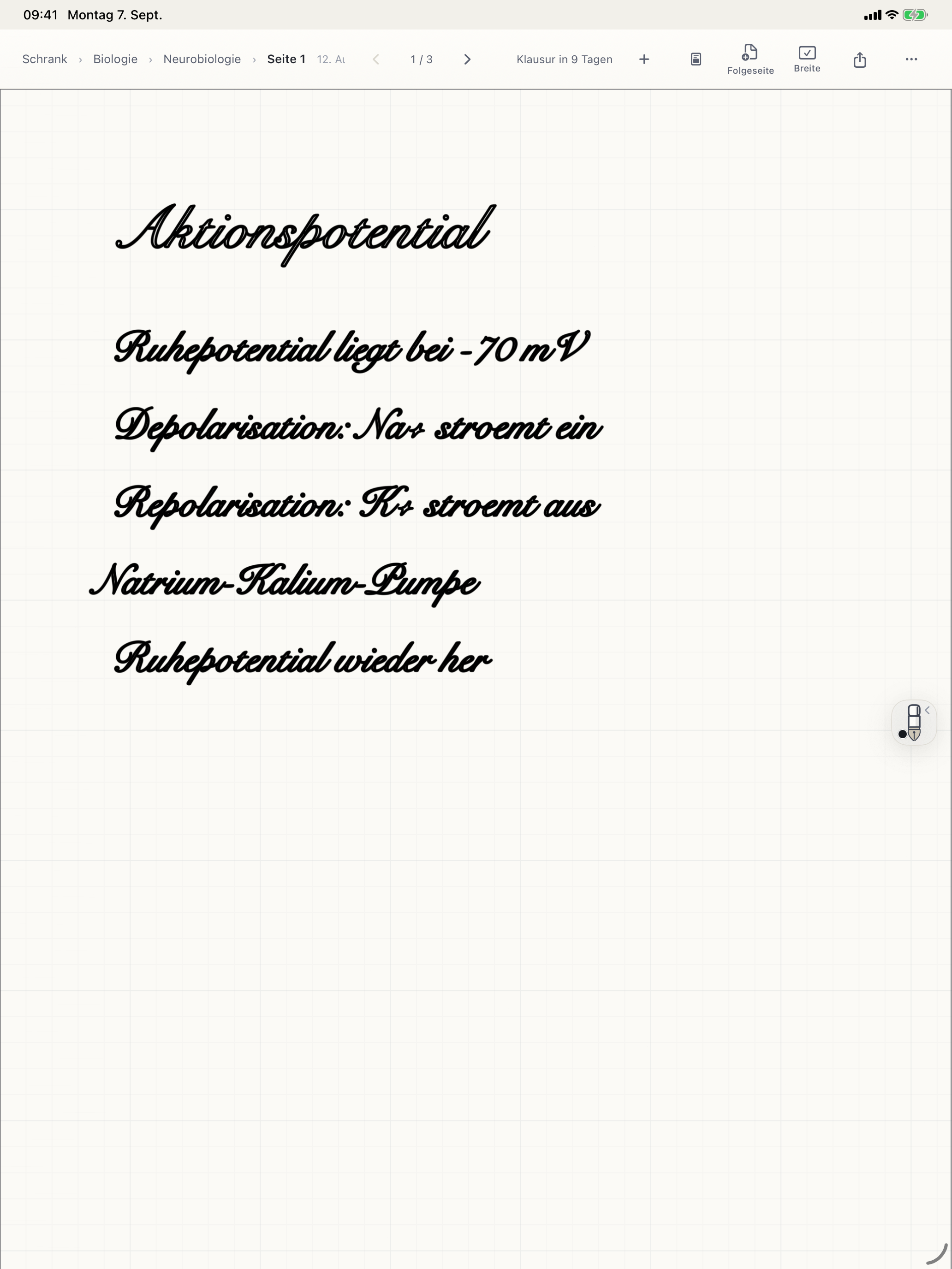 Otriva mit handschriftlichen Notizen auf kariertem Papier